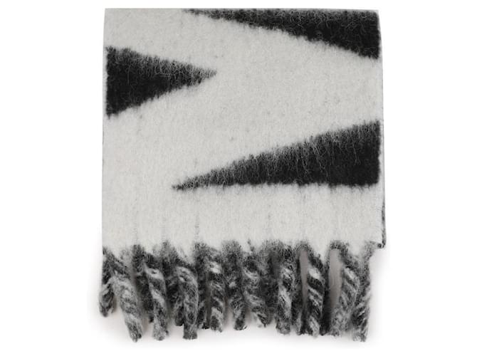 Sciarpa Isabel Marant Nera e Bianca in Alpaca Bianco - vista 4