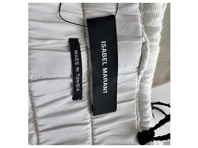 Pantalones de talle alto Isabel Marant en algodón blanco Crudo - vista 3