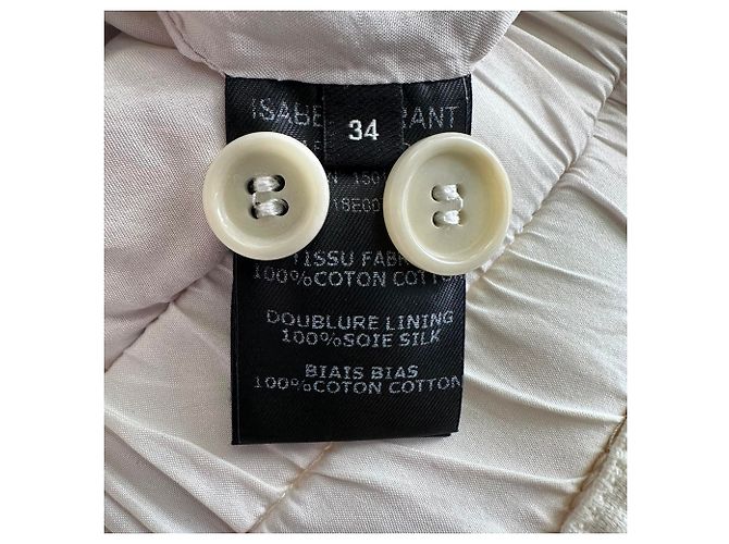 Pantalones de talle alto Isabel Marant en algodón blanco Crudo - vista 4