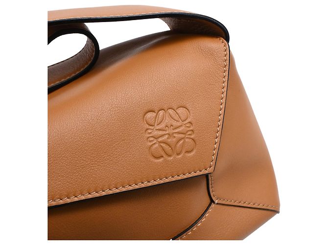 Loewe Puzzle Hobo in pelle di vitello Tan Marrone Rosso - vista 12