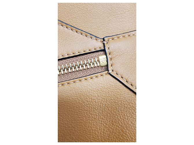 Loewe Puzzle Hobo in pelle di vitello Tan Marrone Rosso - vista 20