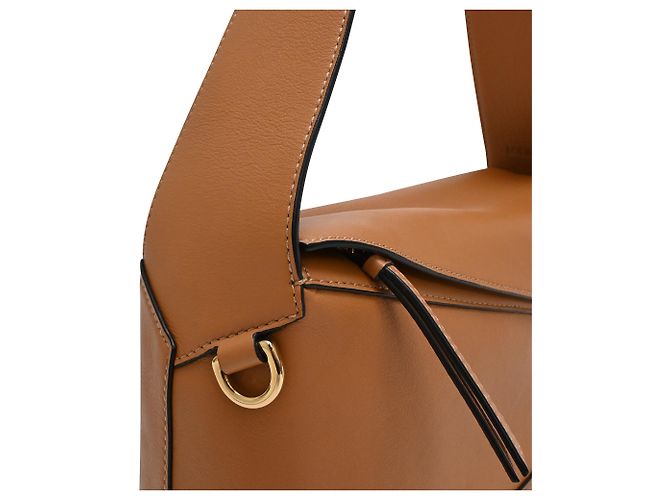 Loewe Puzzle Hobo in pelle di vitello Tan Marrone Rosso - vista 9