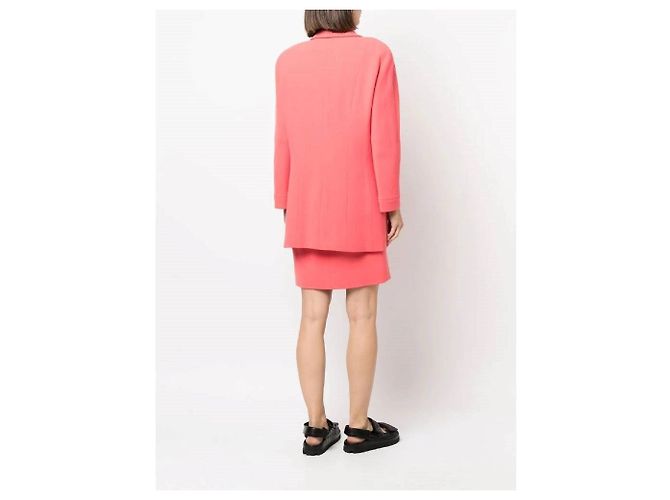 Set con Giacca con Collo a Rever e Vestito Chanel Rosa - vista 4