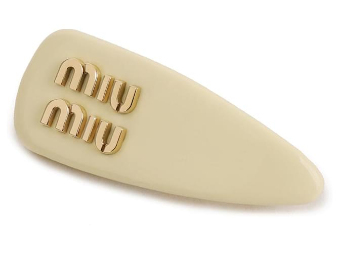 Miu Miu Clip per capelli in vernice Giallo - vista 3