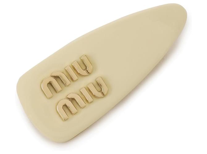 Miu Miu Clip per capelli in vernice Giallo - vista 4