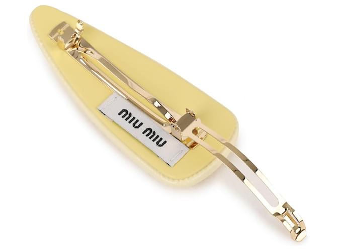 Miu Miu Clip per capelli in vernice Giallo - vista 6