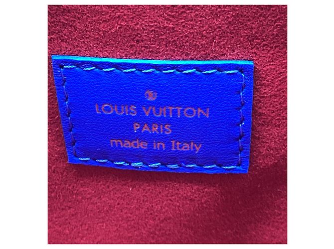 Borsa a tracolla Louis Vuitton Coussin in pelle blu - vista 7