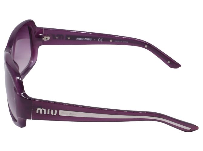 Miu Miu eckige Sonnenbrille mit violettem Acetat Lila - Ansicht 2