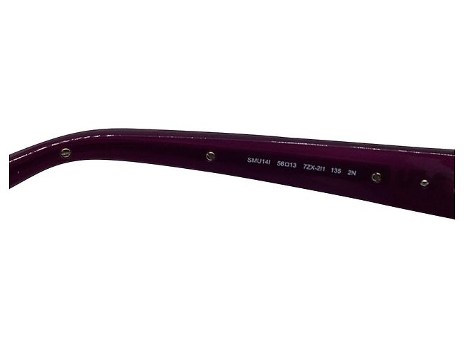 Miu Miu eckige Sonnenbrille mit violettem Acetat Lila - Ansicht 5