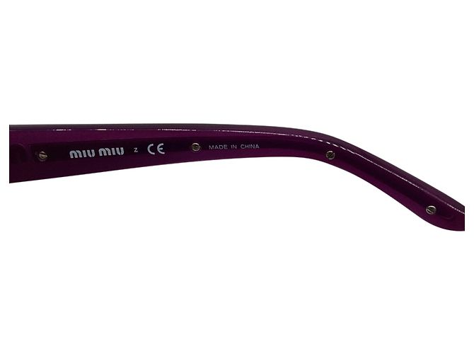 Miu Miu eckige Sonnenbrille mit violettem Acetat Lila - Ansicht 6