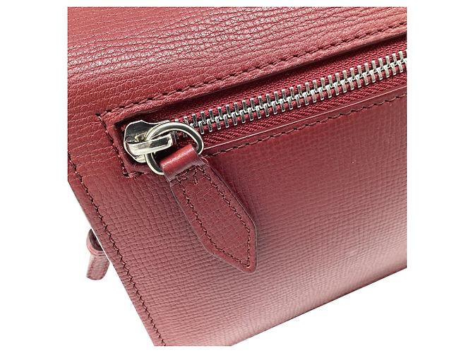 Borsa a tracolla piccola Burberry Derby House Check in pelle di vitello rossa Rosso - vista 11
