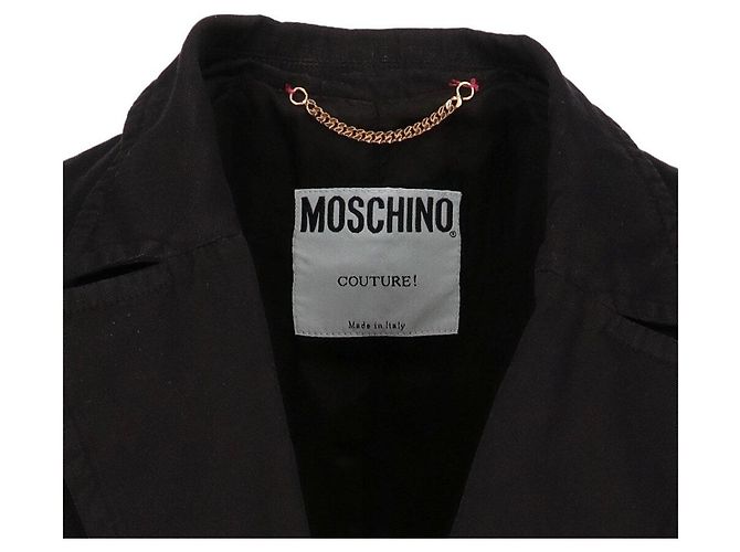 Moschino Jacke aus Baumwolle und Leinen mit klassischem Kragen Schwarz - Ansicht 7