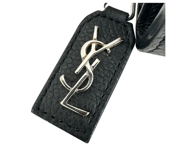Saint Laurent Rive Gauche Zip Around Compact Wallet aus schwarzem Leder - Ansicht 4