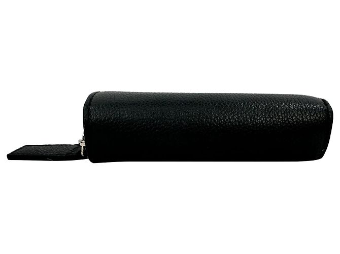 Saint Laurent Rive Gauche Zip Around Compact Wallet aus schwarzem Leder - Ansicht 7