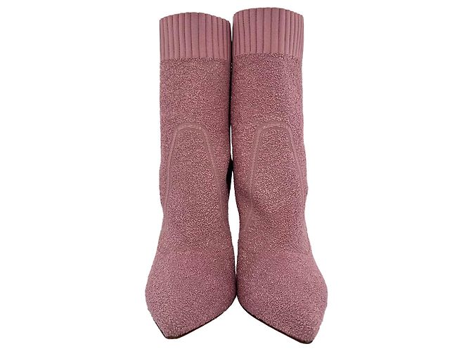 Botines Fiona de punto de bucle Gianvito Rossi Rosa Sintético Castaño - vista 2