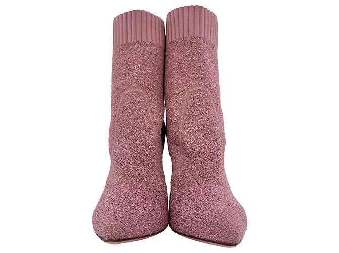 Botines Fiona de punto de bucle Gianvito Rossi Rosa Sintético Castaño - vista 3