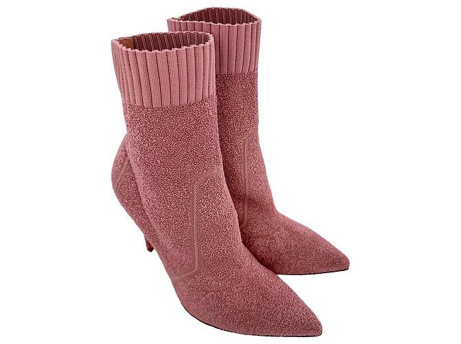 Botines Fiona de punto de bucle Gianvito Rossi Rosa Sintético Castaño - vista 5