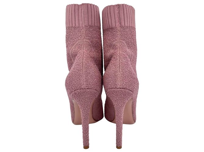 Botines Fiona de punto de bucle Gianvito Rossi Rosa Sintético Castaño - vista 6