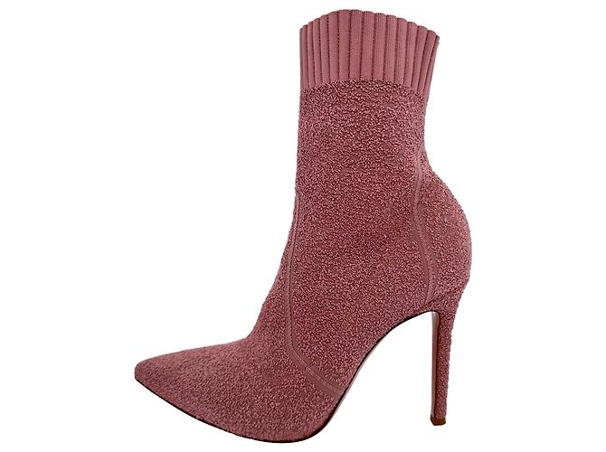 Botines Fiona de punto de bucle Gianvito Rossi Rosa Sintético Castaño - vista 7