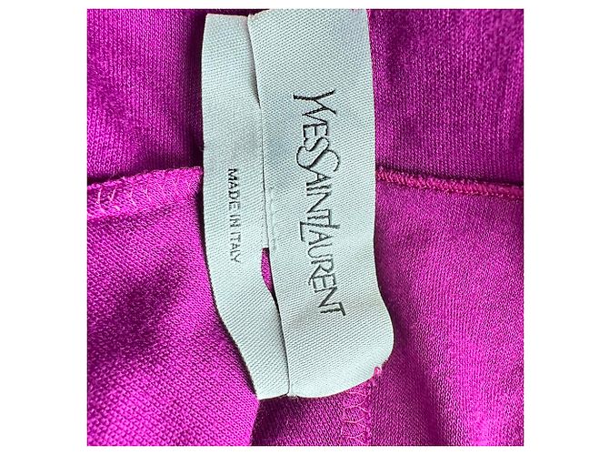 Camicetta Yves Saint Laurent con scollo a V e dettaglio intrecciato in viscosa viola - vista 4
