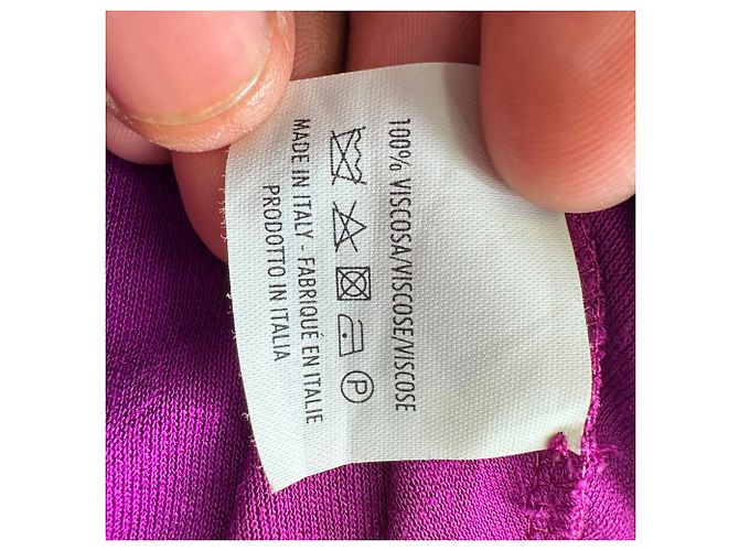 Camicetta Yves Saint Laurent con scollo a V e dettaglio intrecciato in viscosa viola - vista 5