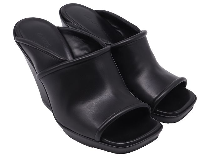 Khaite Stagg Keilabsatz-Sandalen aus schwarzem Lammleder - Ansicht 3
