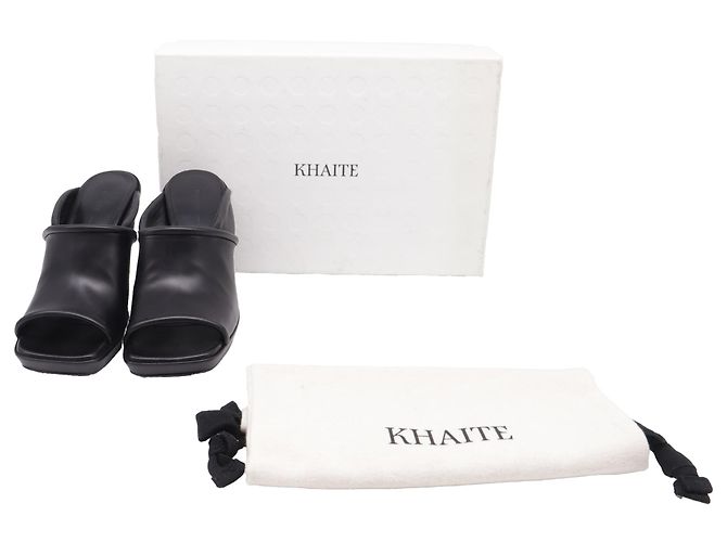 Khaite Stagg Keilabsatz-Sandalen aus schwarzem Lammleder - Ansicht 6