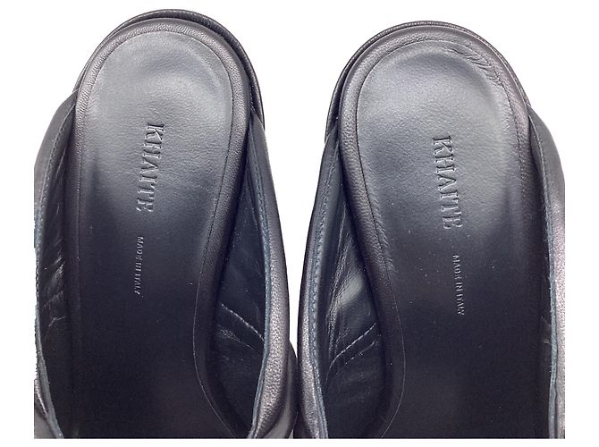 Khaite Stagg Keilabsatz-Sandalen aus schwarzem Lammleder - Ansicht 9
