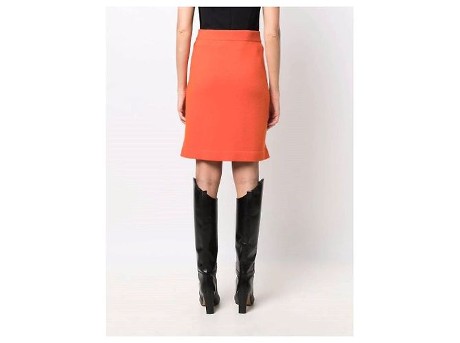Chanel Cashmere-Rock mit elastischem Bund Orange - Ansicht 4