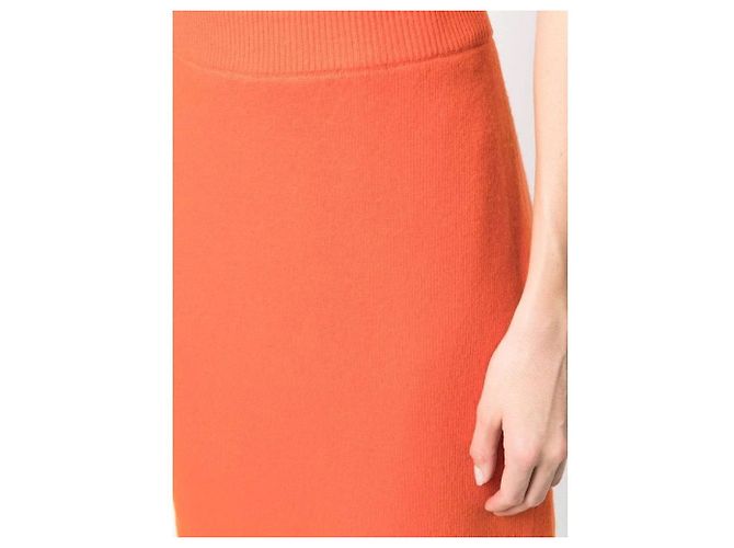 Chanel Cashmere-Rock mit elastischem Bund Orange - Ansicht 5