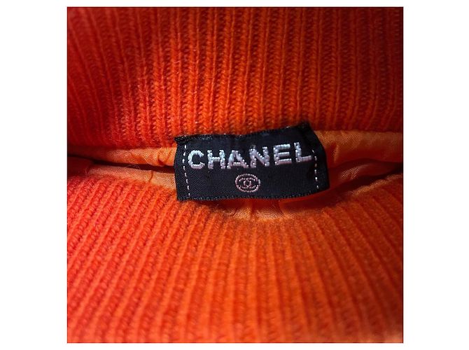 Chanel Cashmere-Rock mit elastischem Bund Orange - Ansicht 6