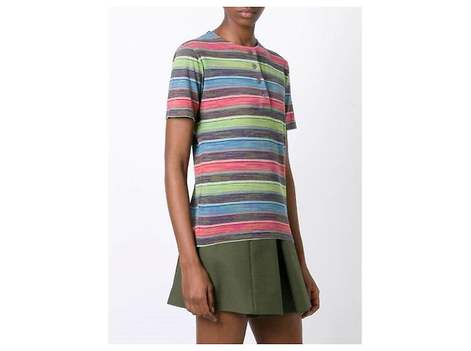 Camiseta a rayas con botones Missoni Multicolor - vista 2