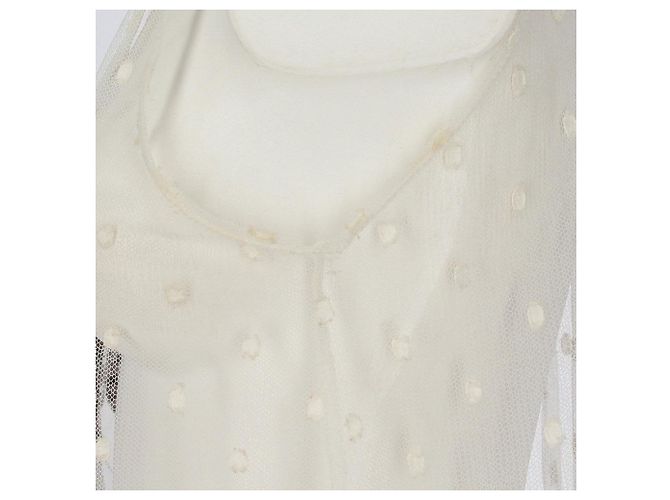 Regata de renda com bolinhas Chanel Branco - vista 5