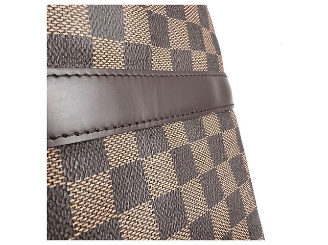 Borsa Louis Vuitton Keepall 50 Damier Ebene Canvas Marrone - vista 4