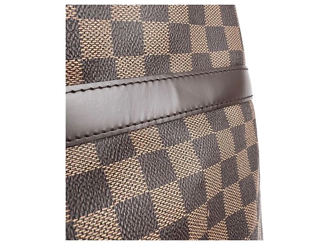 Borsa Louis Vuitton Keepall 50 Damier Ebene Canvas Marrone - vista 5