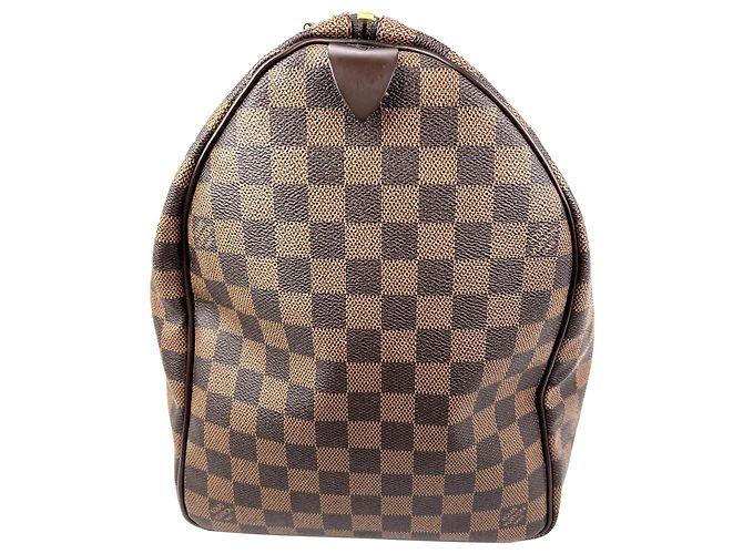 Borsa Louis Vuitton Keepall 50 Damier Ebene Canvas Marrone - vista 6
