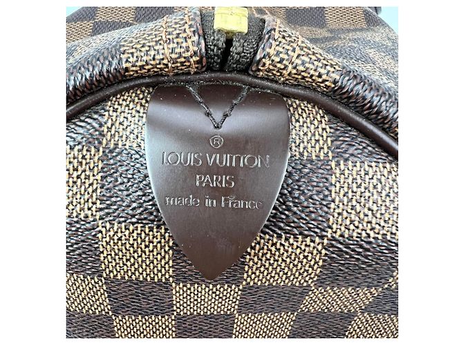 Borsa Louis Vuitton Keepall 50 Damier Ebene Canvas Marrone - vista 8