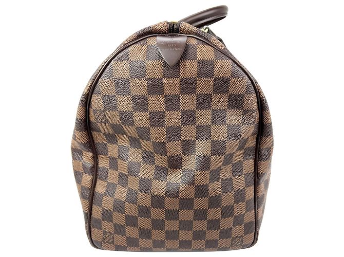 Borsa Louis Vuitton Keepall 50 Damier Ebene Canvas Marrone - vista 9
