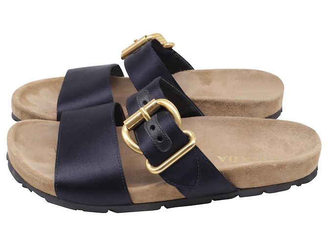 Sandali Prada con doppia fascia in raso nero - vista 4