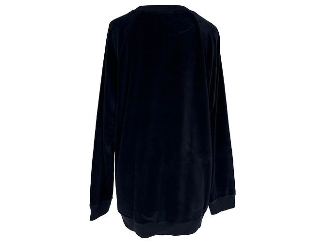 Suéter Balmain em veludo e algodão preto com detalhe de moeda - vista 3