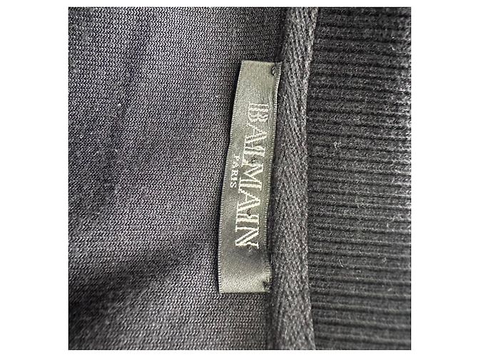 Suéter Balmain em veludo e algodão preto com detalhe de moeda - vista 4