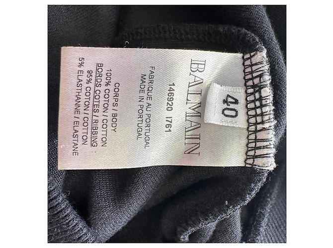 Suéter Balmain em veludo e algodão preto com detalhe de moeda - vista 5