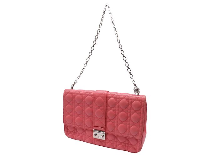 Borsa a tracolla Large Miss Dior in pelle di agnello rosa - vista 2