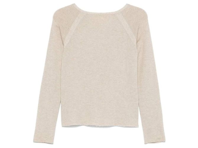 Cardigan Chanel con scollo a barca e maniche raglan Marrone Beige - vista 2