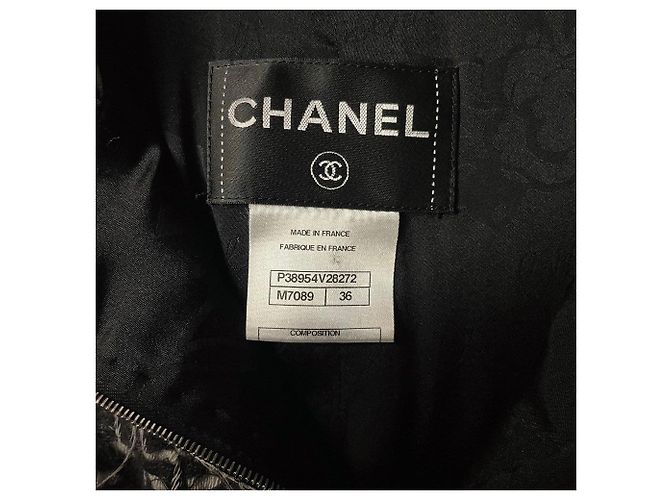 Abrigo de bouclé con cuello mandarín Chanel Negro - vista 6