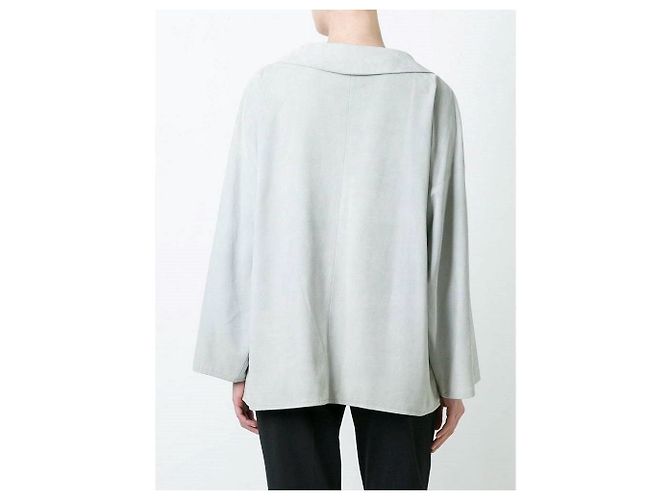 Yves Saint Laurent Blusa Kenzo de camurça com modelagem relaxada Cinza - vista 3