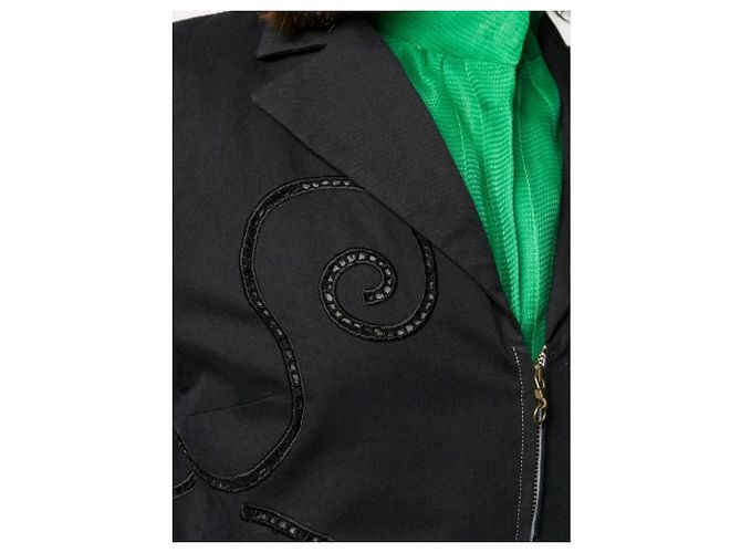 Chaqueta de algodón Versace con puños con cremallera Negro - vista 5
