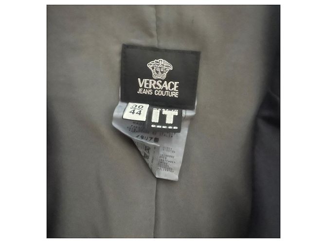 Chaqueta de algodón Versace con puños con cremallera Negro - vista 6