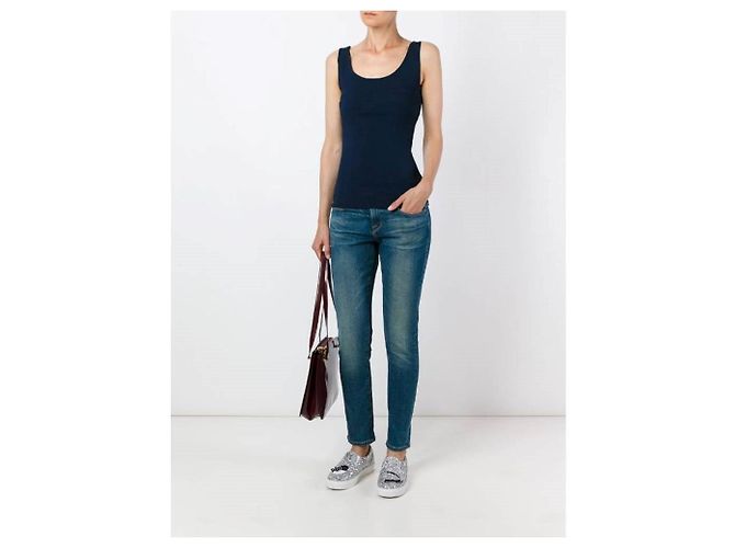 Top ajustado sin mangas Moschino Cheap and Chic Azul - vista 2