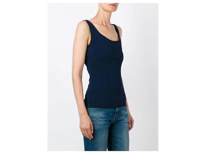 Top ajustado sin mangas Moschino Cheap and Chic Azul - vista 3